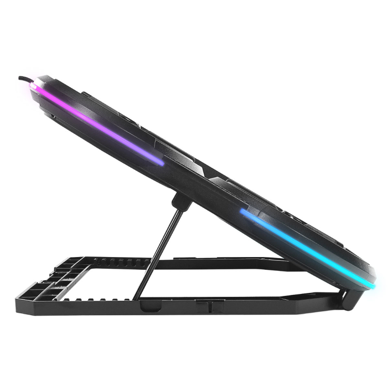 Rampage PROTE R6 - Podstawka chłodząca pod laptop 10-17", RGB, regulowana