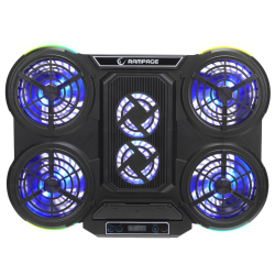 Rampage PROTE R6 - Podstawka chłodząca pod laptop 10-17", RGB, regulowana