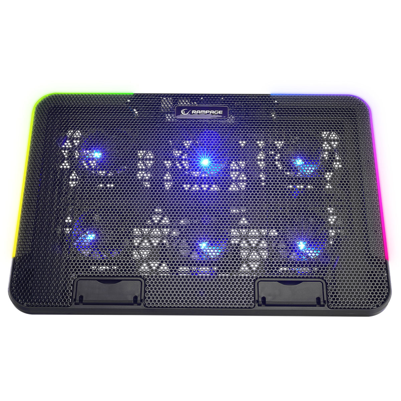 Rampage Sixpower R9 - Podstawka chłodząca pod laptop 15,6'', RGB, regulowana