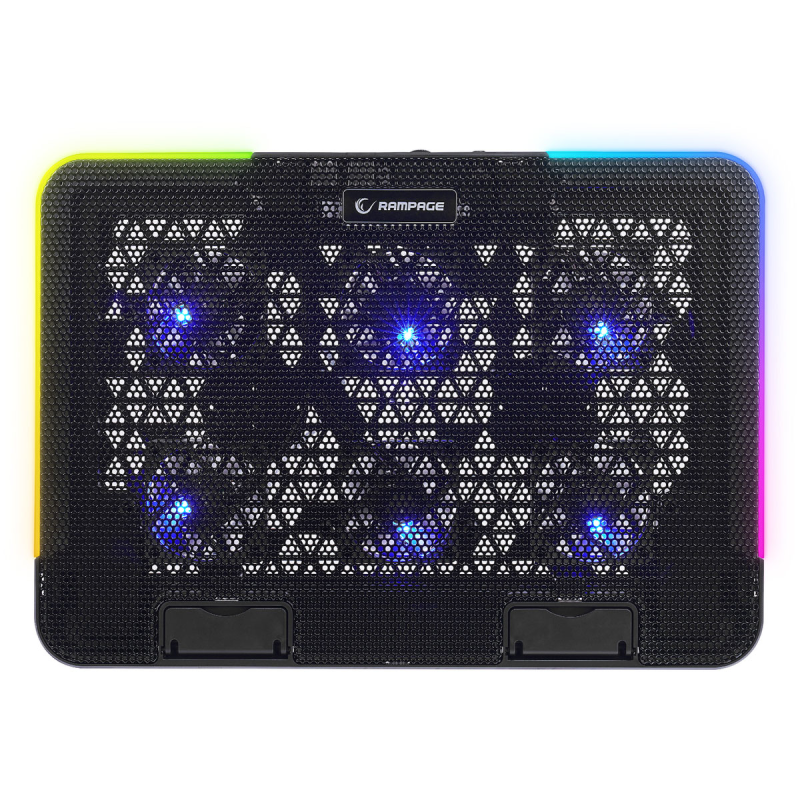 Rampage Sixpower R9 - Podstawka chłodząca pod laptop 15,6'', RGB, regulowana