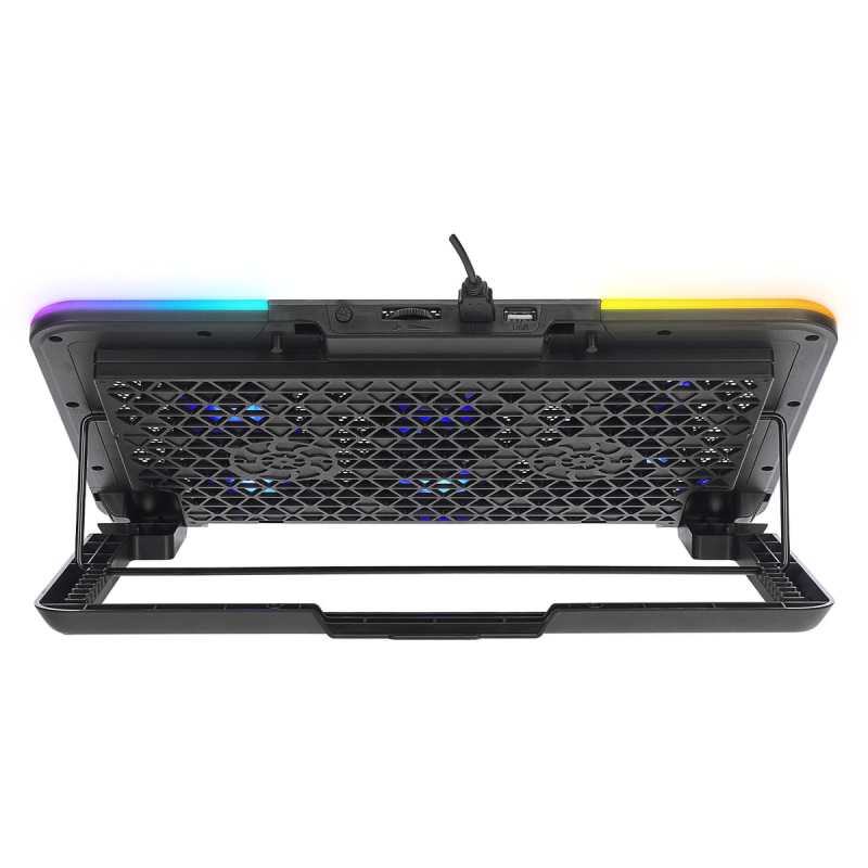 Rampage Sixpower R9 - Podstawka chłodząca pod laptop 15,6'', RGB, regulowana