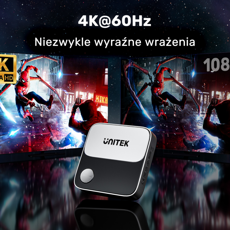 Unitek Bezprzewodowy transmiter HDMI 4K 60Hz zasięg do 8m