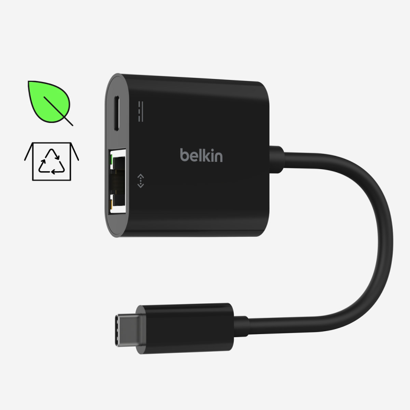 Belkin Adapter USB-C - Ethernet z funkcją ładowania PD 100W