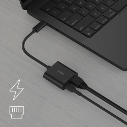 Belkin Adapter USB-C - Ethernet z funkcją ładowania PD 100W