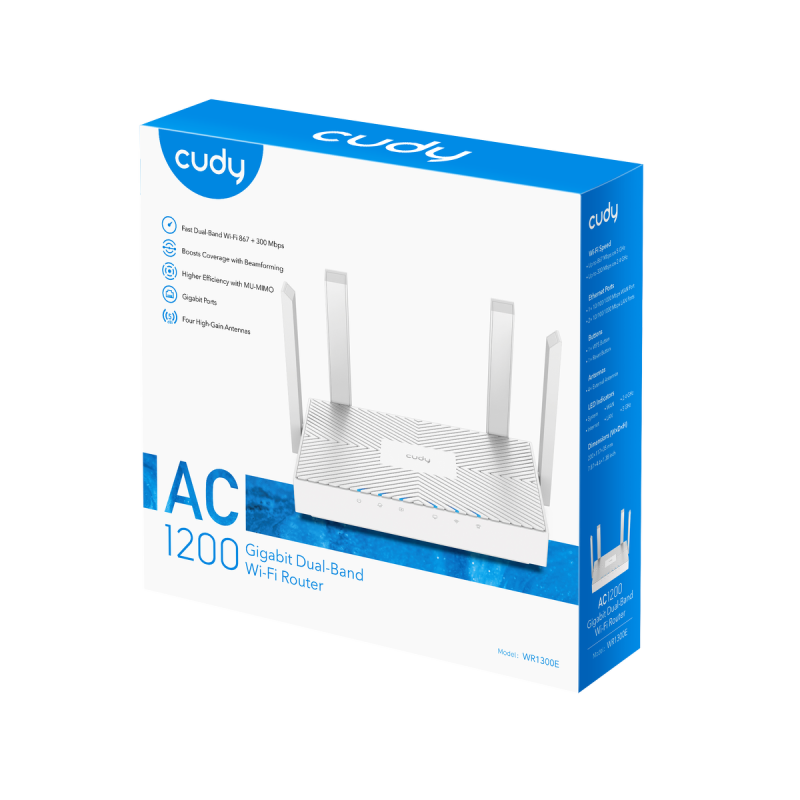 CUDY WR1300E | router, Wi-Fi 5, 2,4GHz/5GHz, Gigabit, MESH