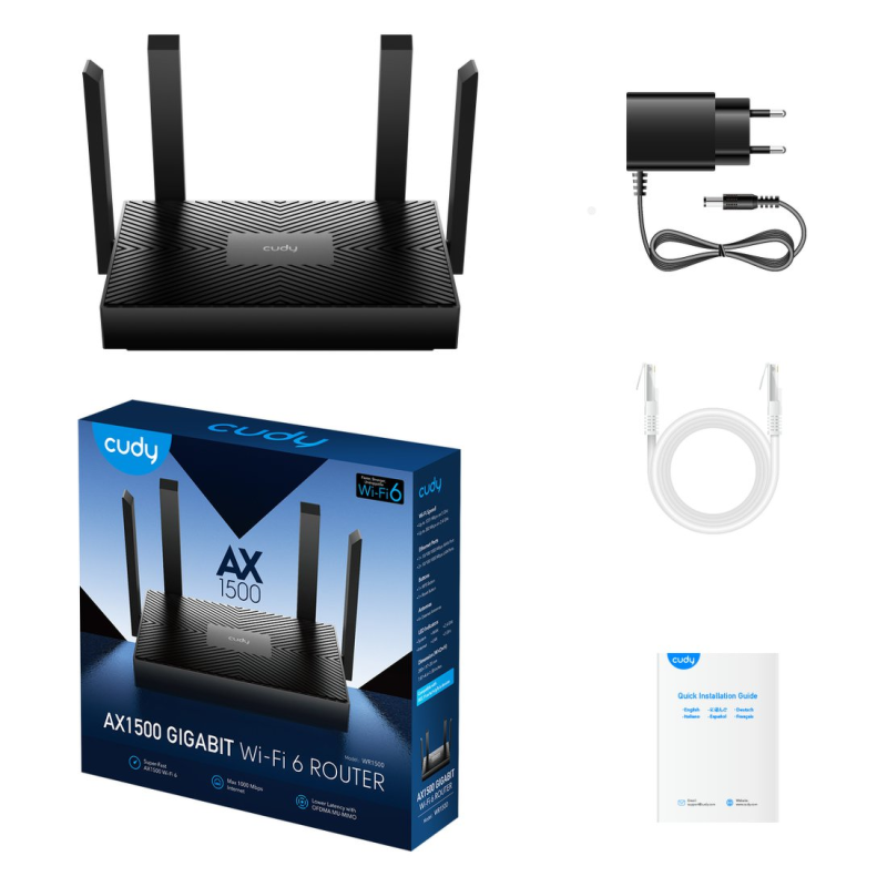 CUDY WR1500 | router, Wi-Fi 6, 2,4GHz/5GHz, Gigabit, MESH