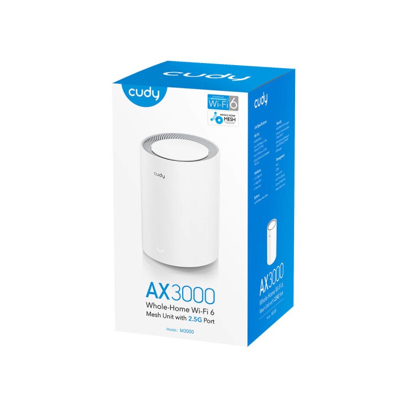 CUDY M3000(1-Pack) | Mesh, WiFi 6, 2,4GHz/5GHz, Multi-Gigabi… | PartsPC.pl