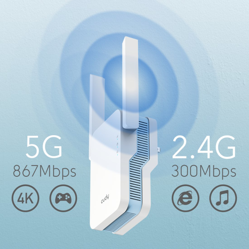 CUDY RE1200 | Repeater, wzmacniacz sygnału Wi-Fi, Mesh