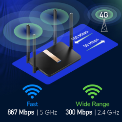 CUDY LT500D_EU | router na karte SIM, Wi-Fi 5, 4G LTE, MESH
