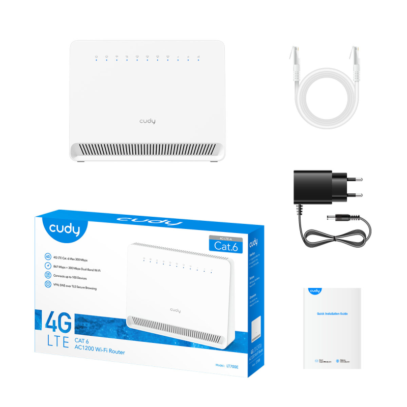 CUDY LT700E | router na karte SIM, Wi-Fi 5, 4G LTE, MESH, Gigabit