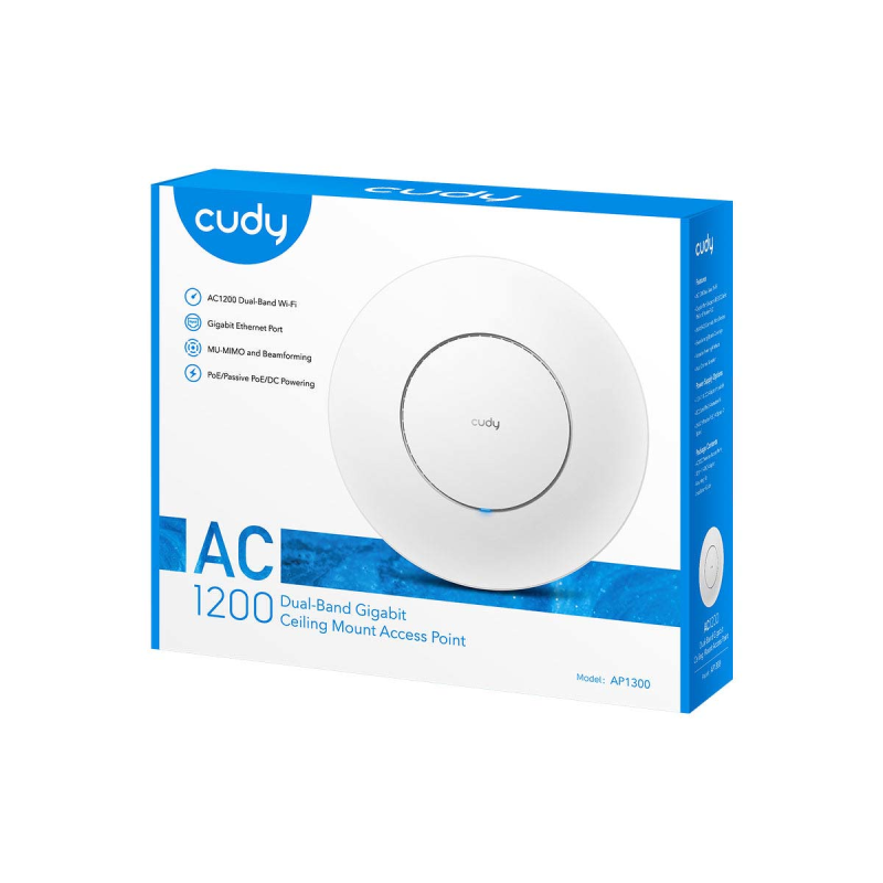 CUDY AP1300_P | Access Point (AP), Wi-Fi 5, 2,4GHz/5GHz, Gigabit, PoE