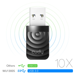 CUDY WU1300S | karta sieciowa, adapter Wi-Fi, 2,4GHz/5GHz, USB 3.0