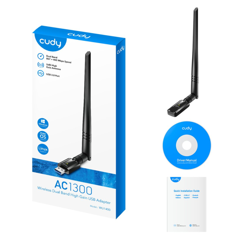 CUDY WU1400 | karta sieciowa, adapter Wi-Fi... | PartsPC.pl