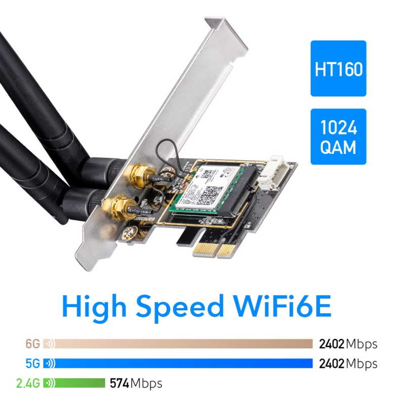 CUDY WE3000 | karta sieciowa, adapter Wi-Fi 6, 2,4GHz/5GHz, PCI Express
