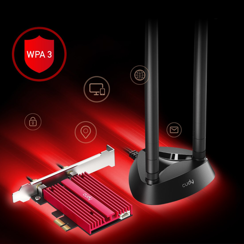 CUDY WE4000 | karta sieciowa, adapter Wi-Fi 6E, 2,4GHz/5GHz, PCI Express