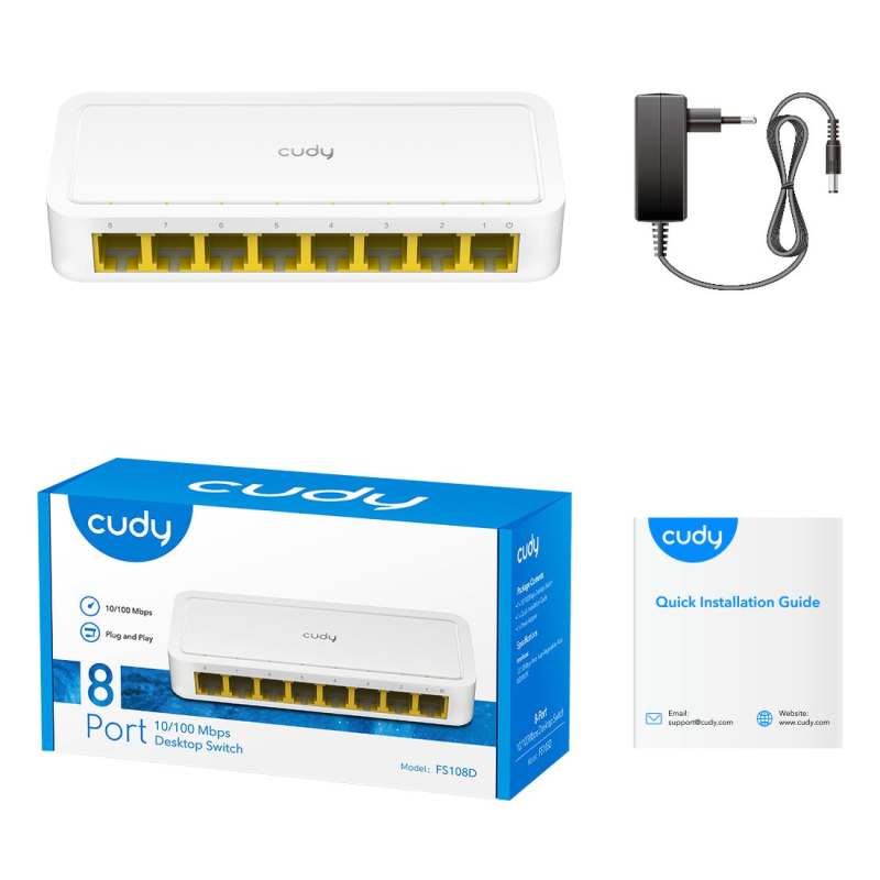 CUDY FS108D | przełącznik sieciowy, 8-portowy