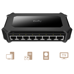 CUDY GS108D | przełącznik sieciowy, 8-portowy, Gigabit, Metalowa obudowa