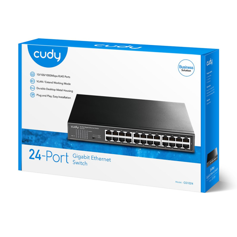 CUDY GS1024 | przełącznik sieciowy, 24-portowy, Gigabit, Metalowa obudowa