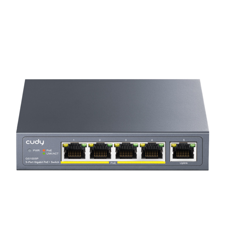 CUDY GS1005P | przełącznik sieciowy, 5-portowy, Gigabit, PoE+, 90W