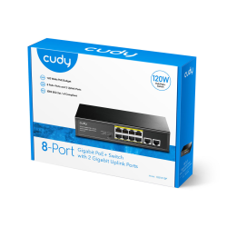 CUDY GS1010P | przełącznik sieciowy, 8-portowy, Gigabit, PoE… | PartsPC.pl