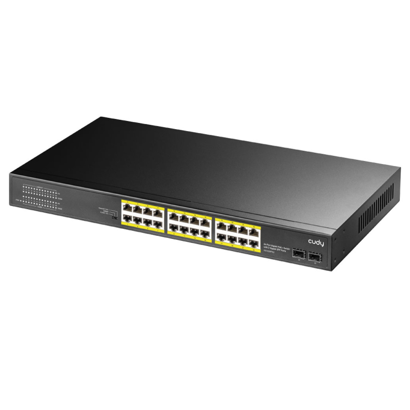 CUDY GS1028PS2 | przełącznik sieciowy, 24-portowy, Gigabit, PoE+, 300W