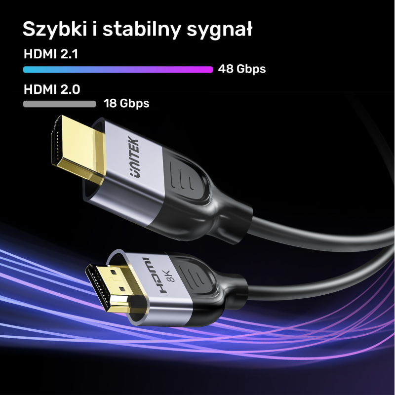 Unitek Kabel HDMI 2.1 8K 60Hz, czarny, 5m