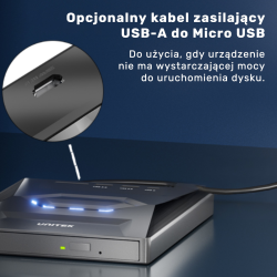 Unitek Nagrywarka zewnętrzna DVD/CD, Hub USB 5Gbps, czytnik kart SD