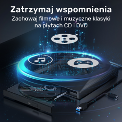 Unitek Nagrywarka zewnętrzna DVD/CD, Hub USB 5Gbps, czytnik kart SD