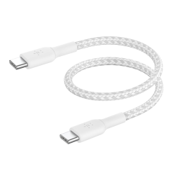 Belkin Kabel USB C na USB C 60W oplot, biały 0,15m