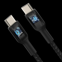 Belkin Kabel USB C na USB C 60W oplot, czarny 0,15m