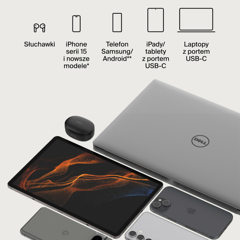 Belkin Kabel USB C na USB C 60W oplot, czarny 0,15m