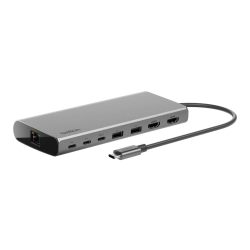 Belkin Hub USB-C 8w1, 10 Gbps, 2 x HDMI 4K szary