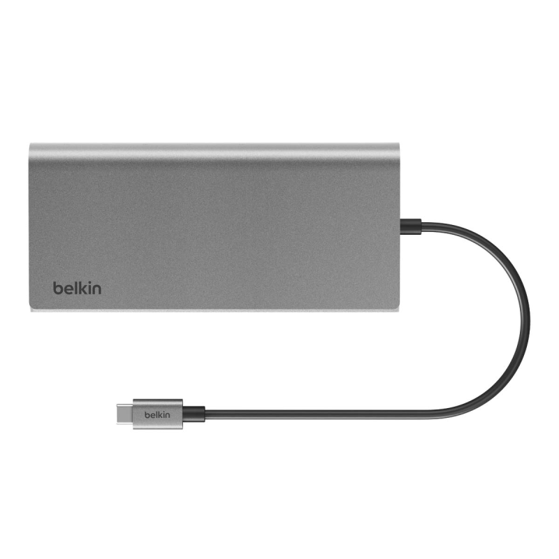 Belkin Hub USB-C 8w1, 10 Gbps, 2 x HDMI 4K szary