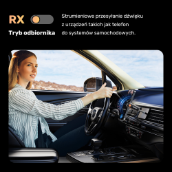 UNITEK 2w1 Adapter Bluetooth 5.3 nadajnik/odbiornik audio zasięg 10m czarny