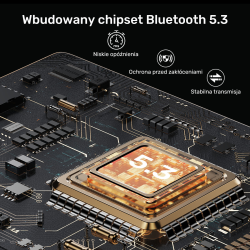 UNITEK 2w1 Adapter Bluetooth 5.3 nadajnik/odbiornik audio zasięg 10m czarny