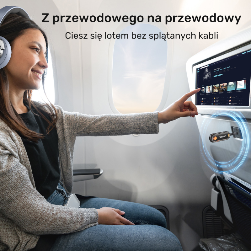 UNITEK 2w1 Adapter Bluetooth 5.3 nadajnik/odbiornik audio zasięg 10m czarny
