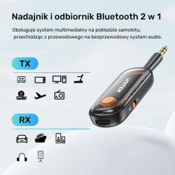 UNITEK 2w1 Adapter Bluetooth 5.3 nadajnik/odbiornik audio zasięg 10m czarny