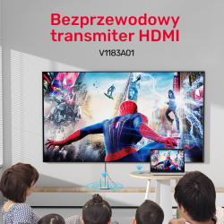 Unitek Bezprzewodowy nadajnik i odbiornik HDMI zasięg do 50m, biały