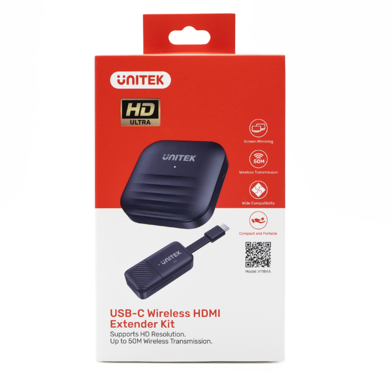 Unitek Bezprzewodowy nadajnik HDMI zasięg do 50m, czarny