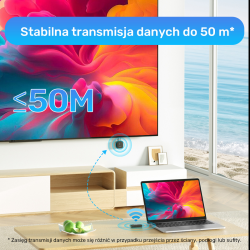 Unitek Bezprzewodowy nadajnik HDMI zasięg do 50m, czarny