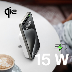 Belkin Powerbank 10 000 mAh, 15 W Qi2.0, magnetyczny, z podstawką, biały