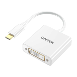 Unitek Adapter USB-C na DVI 1080P@60Hz, biały, 15cm