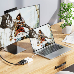 Unitek Adapter USB-C na DVI 1080P@60Hz, biały, 15cm