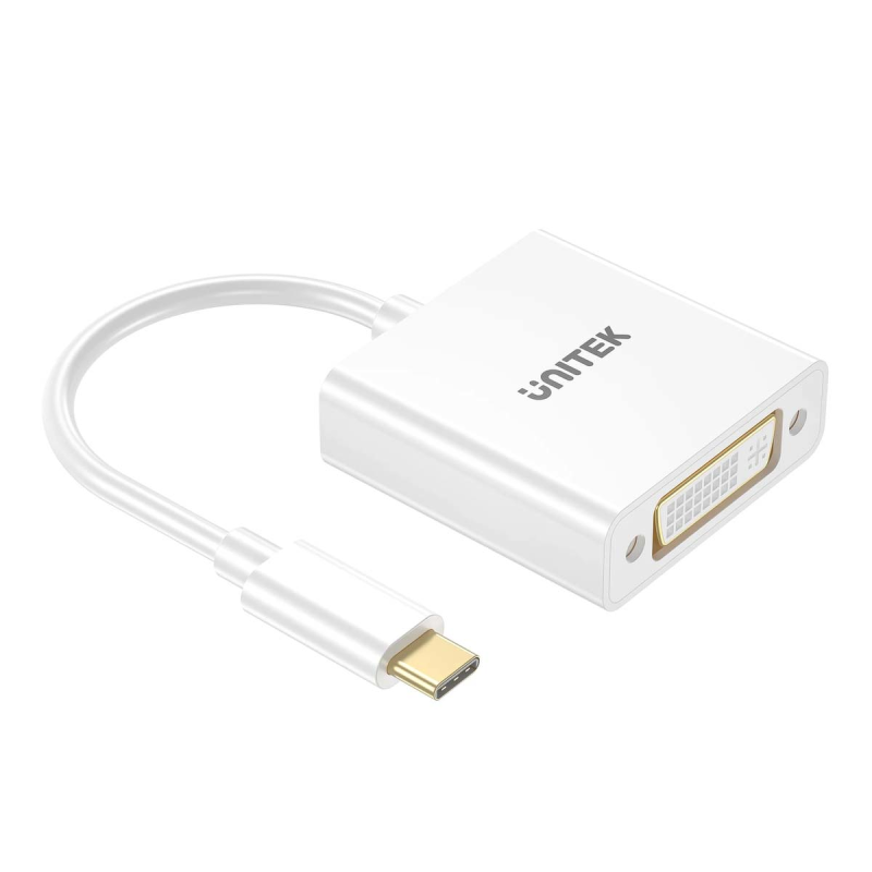 Unitek Adapter USB-C na DVI 1080P@60Hz, biały, 15cm