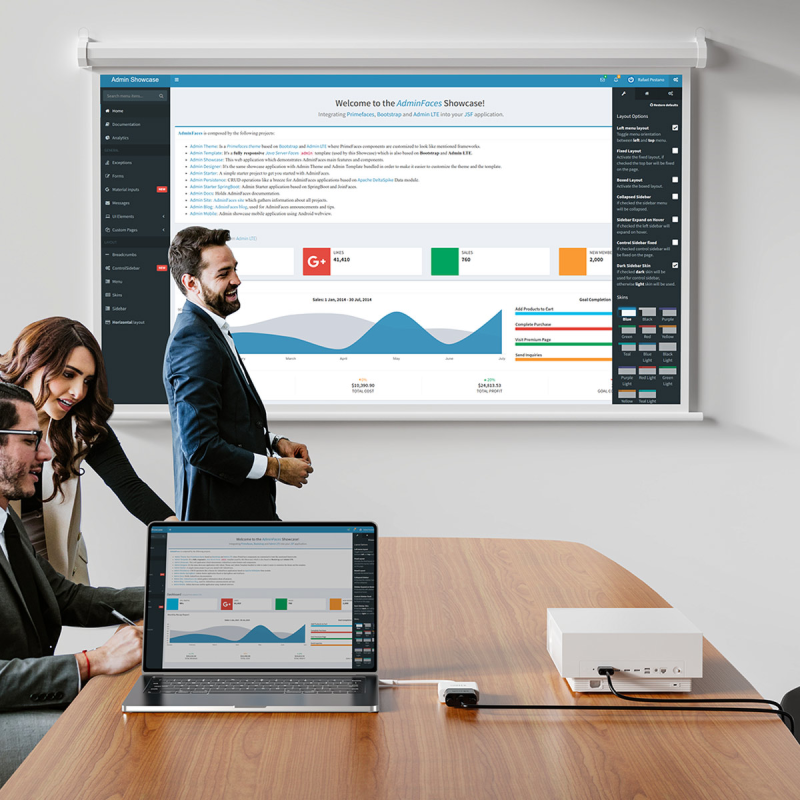 Unitek Adapter USB-C na DVI 1080P@60Hz, biały, 15cm