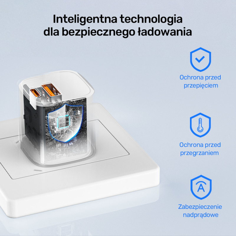 Unitek Ładowarka sieciowa 1x USB-A 1x USB-C QC PC 3.0 33W biała
