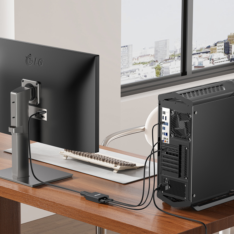 Unitek Adapter VGA na HDMI FullHD czarny 15cm