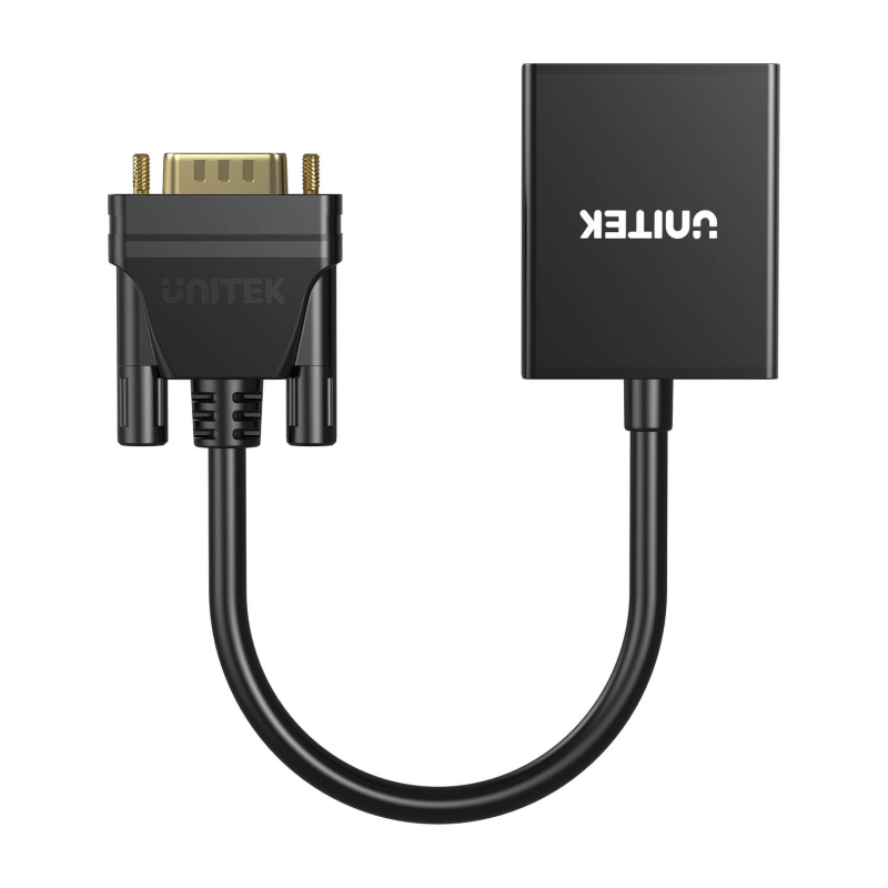 Unitek Adapter VGA na HDMI FullHD czarny 15cm