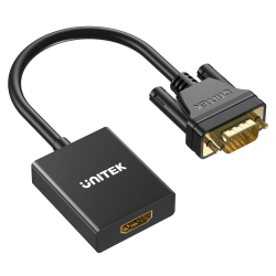 Unitek Adapter VGA na HDMI FullHD czarny 15cm