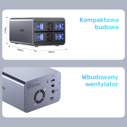 Unitek Obudowa RAID do dysku SATA 2.5''/3.5'' 4 tryby 40TB USB C 10Gb/s